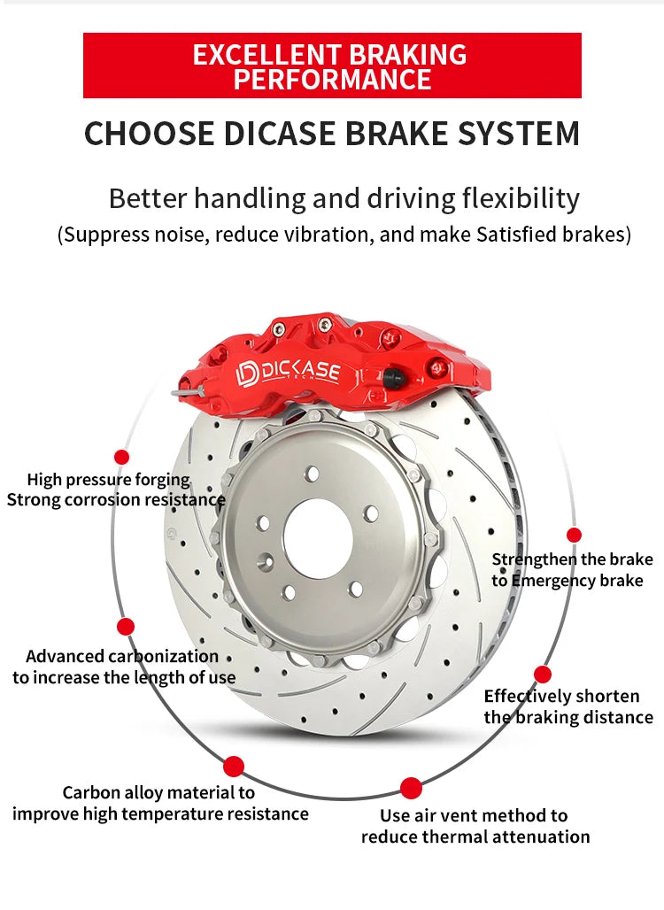 Dicase Brake Aftermarket Part Front and Rear With Electronic Parking Caliper Oxidized Blue drilled disc for Toyota ALPHARD/Camry
