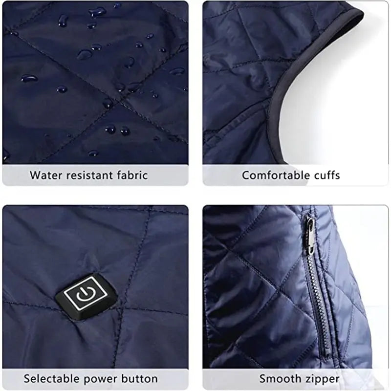 Gilet chauffant pour femmes, gilet en coton automne et hiver, costume chauffant électrique infrarouge USB, veste thermique souple pour femmes, chaude pour l'hiver