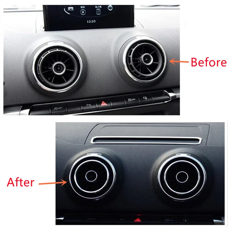 Car Air Center Console Outlet Trim Inner Ring Cover Styling For Audi A3 8V S3 2014-2019 Q2 2017 2018 2019 Interior Accessories
