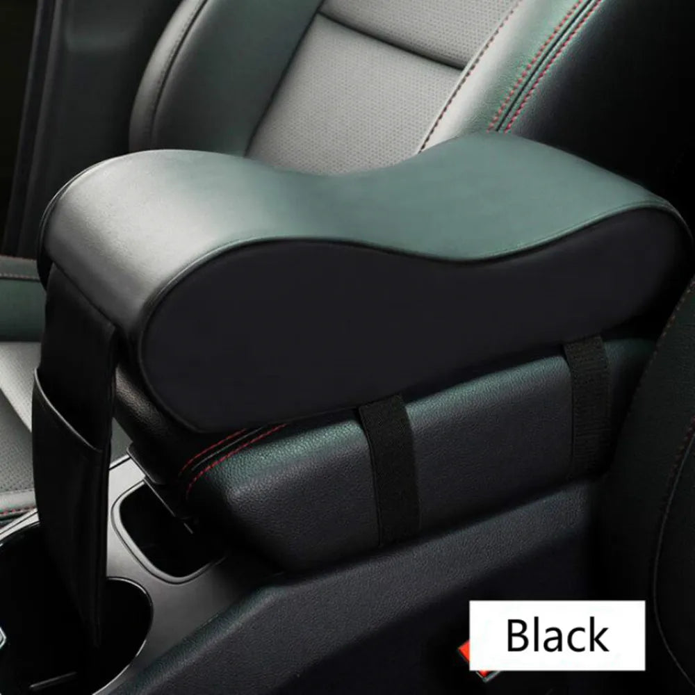 Leather Car Central Armrest Soft Pad Black Auto Center Console Arm Rest Seat Box Mat Cushion Pillow Cover Vehicle Protective
