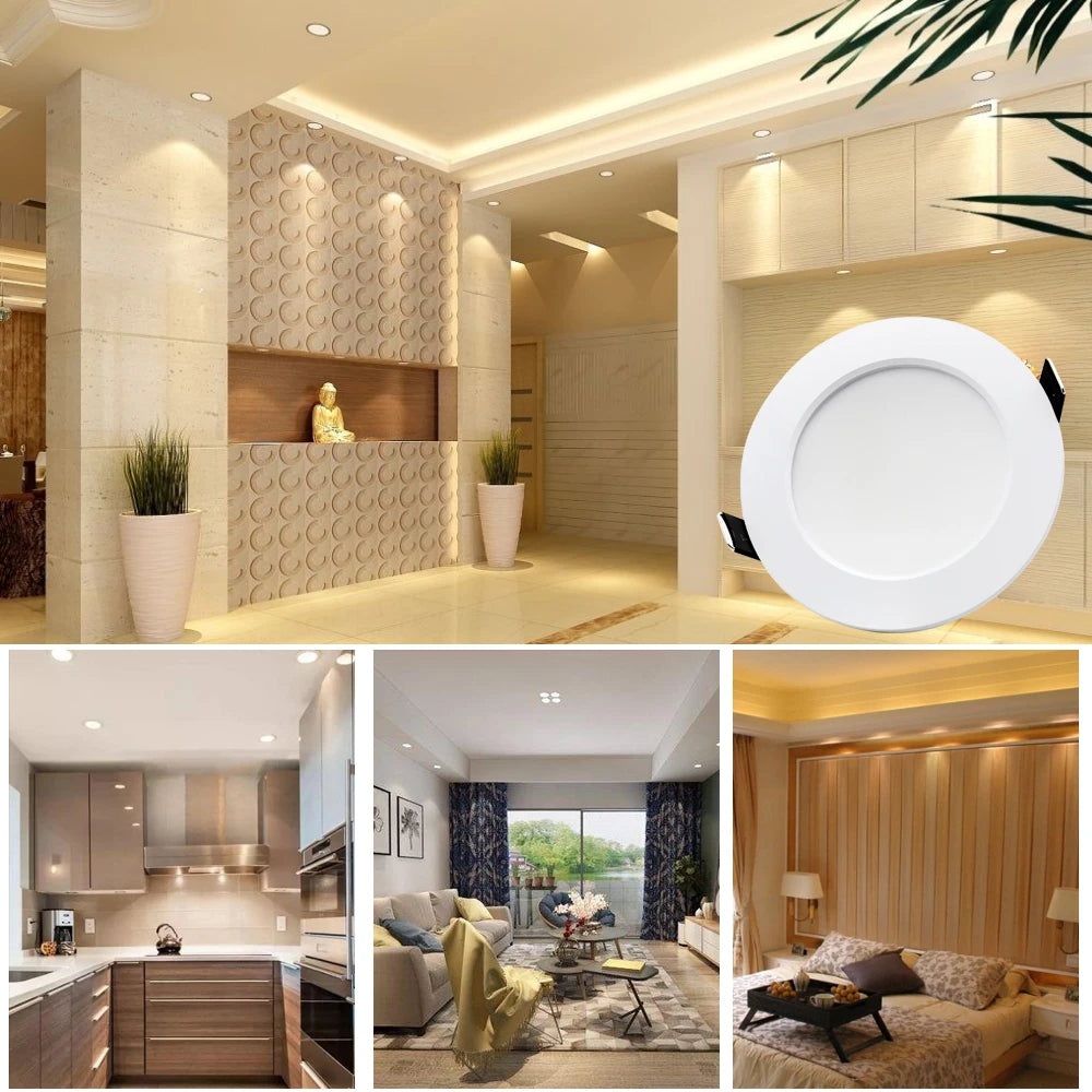 Lot de 10 Spots LED Encastrables Ronds AC 220V 7W 9W 12W 15W 18W Étanche Lumière Encastrée Spot LED de Cuisine