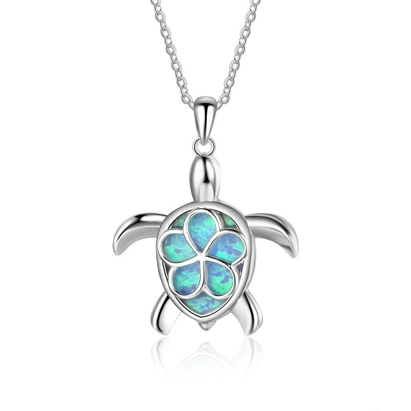 Bohemia Cute Frog Pendant Necklace For Women Inlay Blue Imitation Opal Necklace Wedding Party Jewelry Christmas Gifts for Her