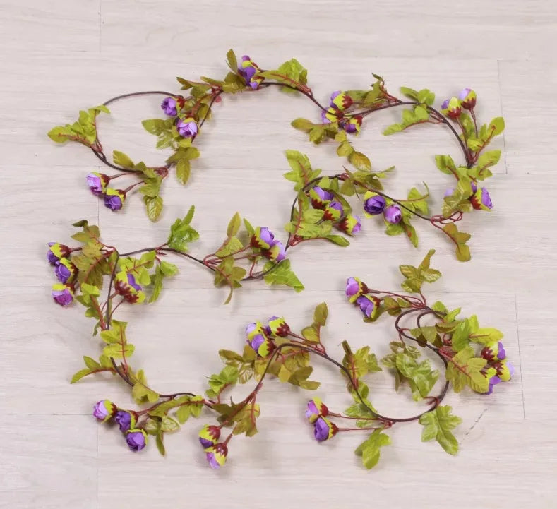 1pc 2m Rose Artificial Flower Garland White for Wedding Home Decoration Spring Autumn Garden Arch Decor DIY Fake Flowers Vine