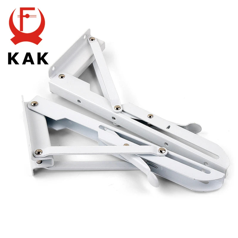 KAK 2pcs Équerre Pliable Robuste en Acier Inoxydable Support Mural Économiseur d'Espace pour Table de Travail, Camping-car, Voiture