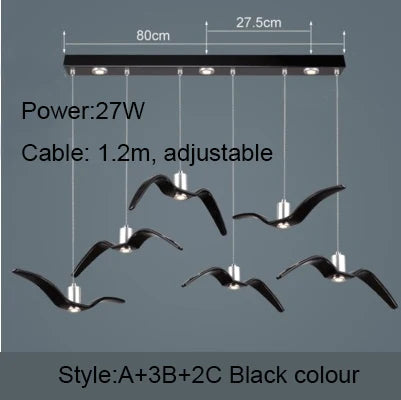 Resin Brokis Night Birds Silhouette Sky Freedom Bird Seagull Pendant Lamp