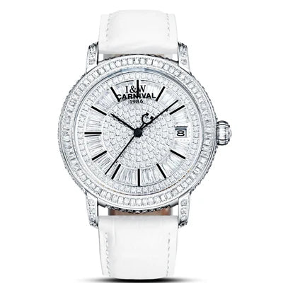 Switzerland I&W CARNIVAL Luxury Brand Full Diamond MIYOTA Automatic Mechanical Sapphire Women's Watches Waterproof Clock C86905G