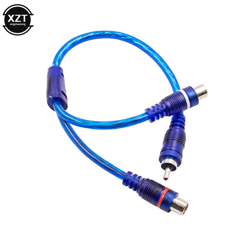 High Quality 25cm Audio 1 RCA male to 2 RCA female Y Splitter Cable Converter Cord Adapter extension Cable For Car MP3 Phone