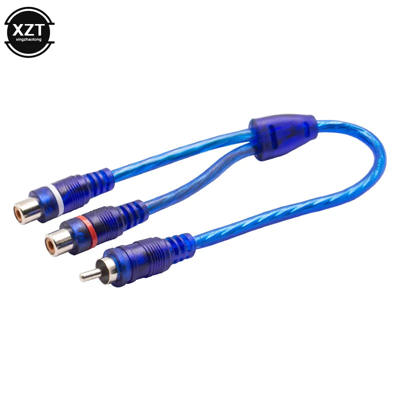 High Quality 25cm Audio 1 RCA male to 2 RCA female Y Splitter Cable Converter Cord Adapter extension Cable For Car MP3 Phone