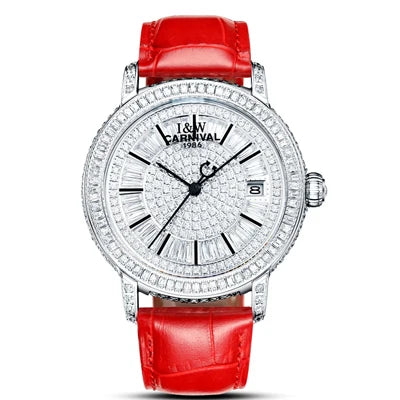 Switzerland I&W CARNIVAL Luxury Brand Full Diamond MIYOTA Automatic Mechanical Sapphire Women's Watches Waterproof Clock C86905G