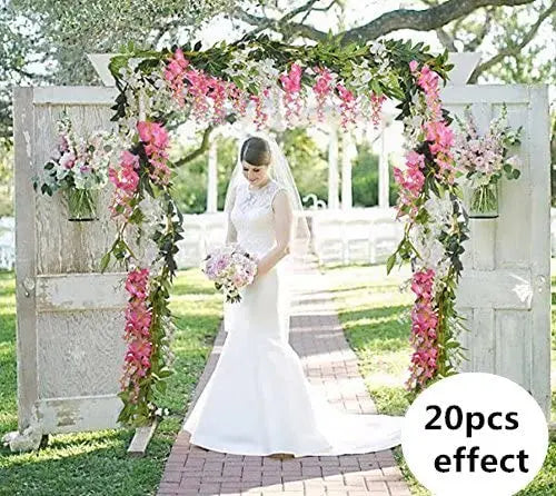 2m Artificial Flowers Silk Wisteria Garland Vine Rattan Silk Hanging Flower for Home Garden Outdoor Wedding Arch Floral Decor