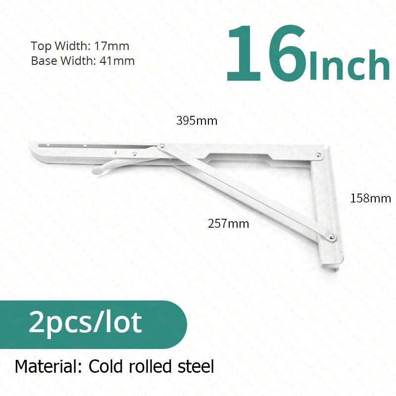 KAK 2pcs Équerre Pliable Robuste en Acier Inoxydable Support Mural Économiseur d'Espace pour Table de Travail, Camping-car, Voiture