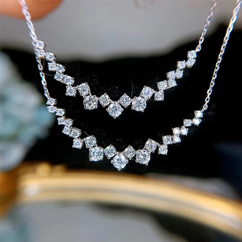 Huitan Modern Women's Necklace Elegant Accessories Party Daily Wear Versatile Jewelry Dazzling Cubic Zirconia Hot Sale Necklaces