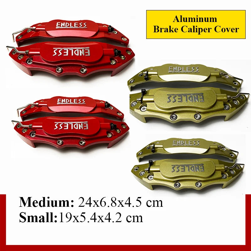 4PCS/2Pcs ENDLESS Aluminum Brake Caliper Covers Front Rear Blue Red Yellow Universal Caliper Cover Kit Decoration Car Styling