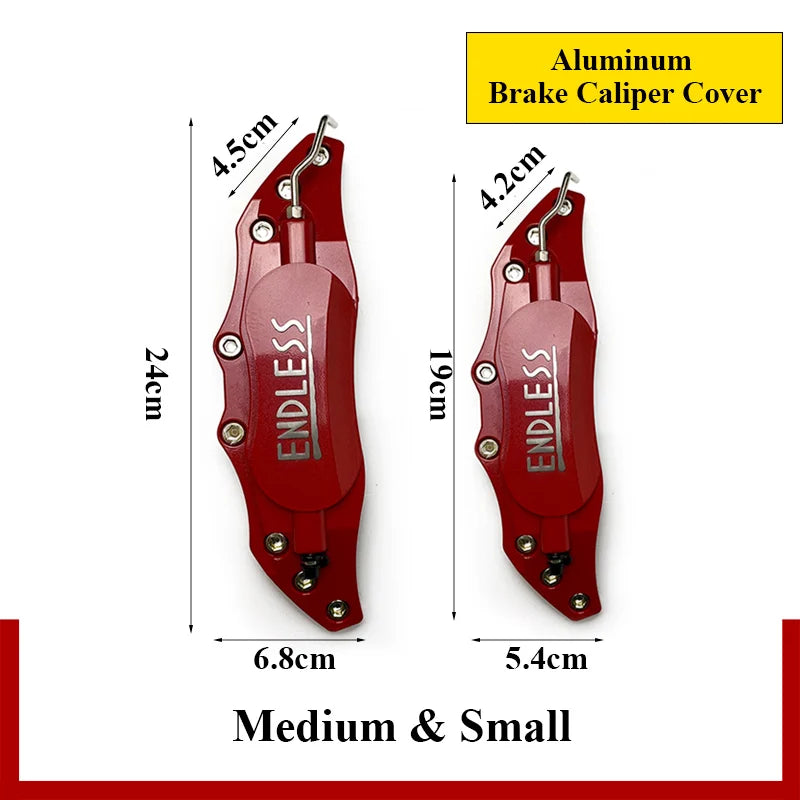 4PCS/2Pcs ENDLESS Aluminum Brake Caliper Covers Front Rear Blue Red Yellow Universal Caliper Cover Kit Decoration Car Styling