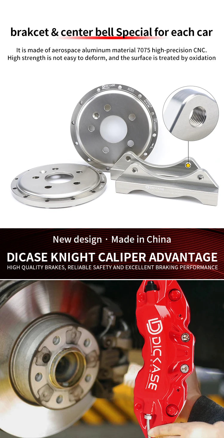 Dicase Brake Aftermarket Part Front and Rear With Electronic Parking Caliper Oxidized Blue drilled disc for Toyota ALPHARD/Camry