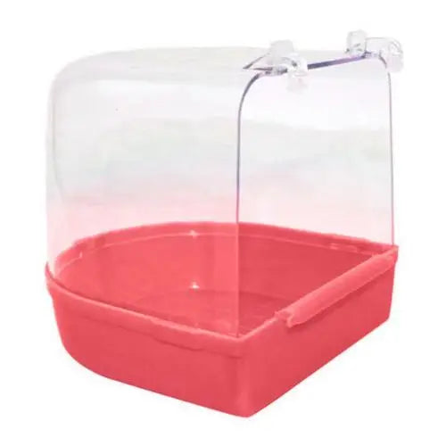 Bird Parrot Transparent Bathing Tub Bathtub Shower Box Hanging Cage Decor Small Animal Pet Bird Cleaning Tool