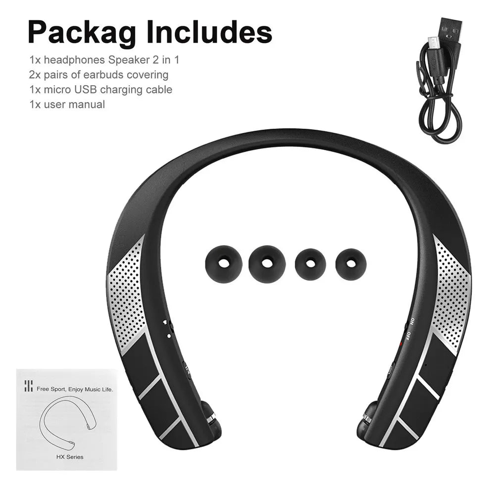 LZ-6 LZ-5 Bluetooth 5.0 Neckband Headset Wireless Earphone Speaker Headphone Waterproof Sport Headset With Mic Noise Cancelling