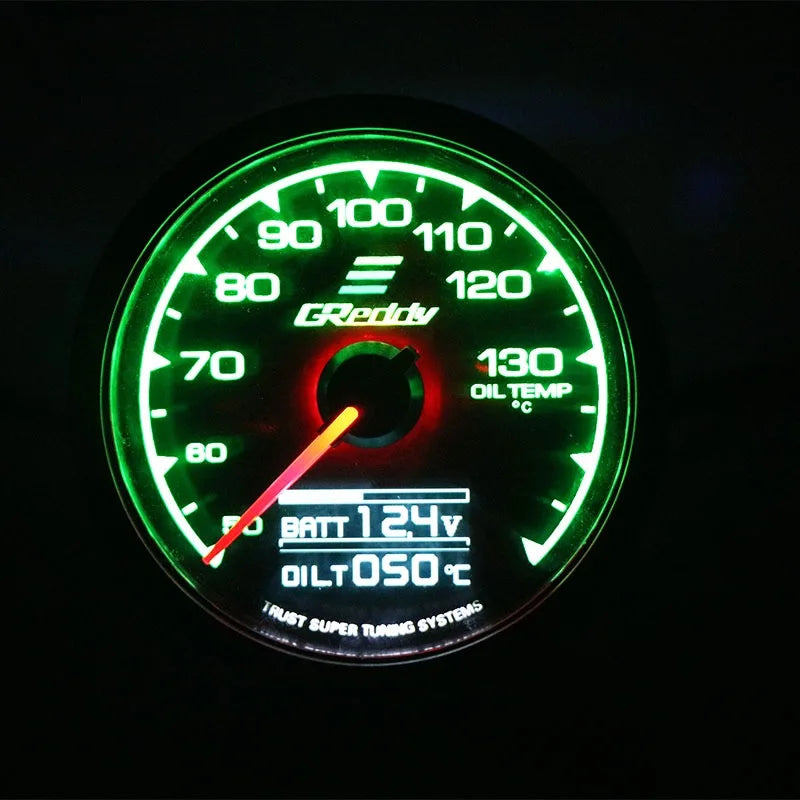 GReddi Boost Gauge Water Temp 7 Colors LCD Display Turbo Oil Pressure RPM Tachometer Racing Meter 62mm 2.5 Inch With Sensor