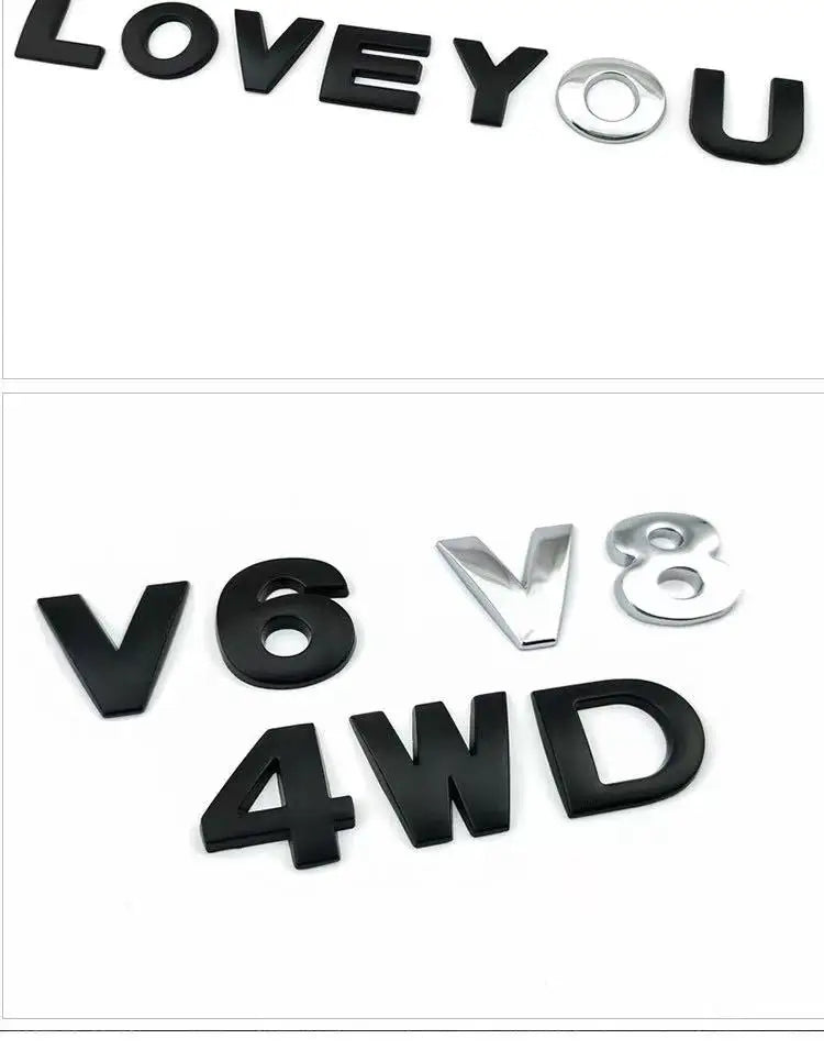 3D Metal 45mm 25mm Car Letters Alphabet Emblem Numbers Chrome Labeling Car Sticker Trunk Logo Letters Emblem For Hyundai Toyota