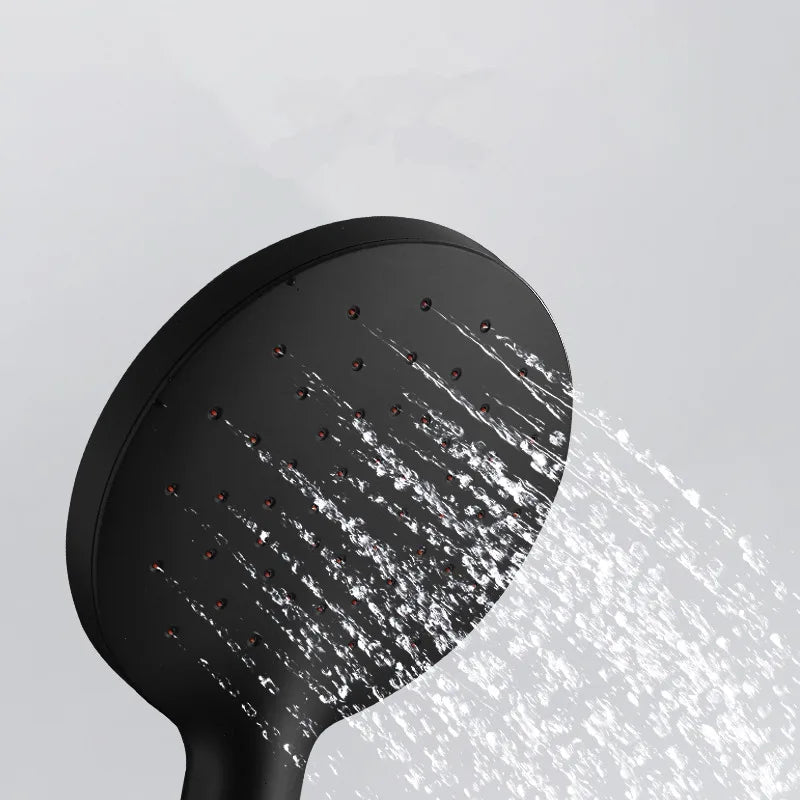 Hand-held Shower Head Water Saving Black Bathroom Rainfall Shower Nozzle Aerator High Pressure handheld Shower Head
