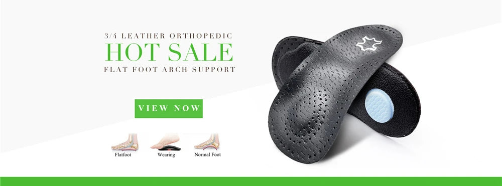 EiD New Arch Support 25mm Orthotic insole Black Leather orthotics Insoles for Flat Foot O/X Leg Corrected Shoe Sole insert pads