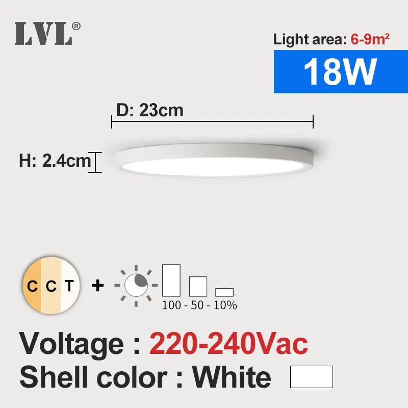 LED Ceiling Light Dimmable 12W 18W 24W 32W 220V With 3 Color Adjustable For Bedroom Livingroom Bathroom Modern Ceiling Lamp