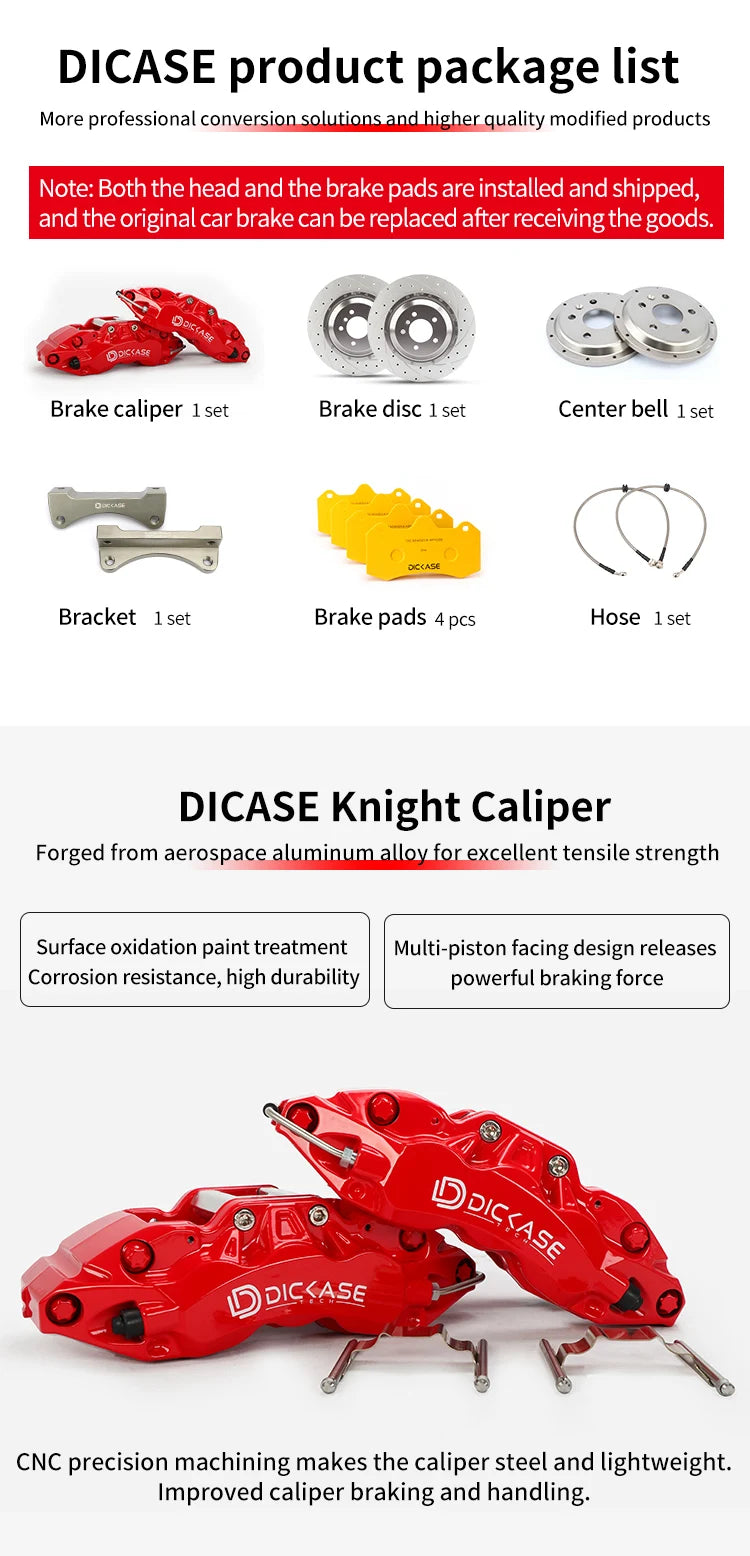 Dicase Brake Aftermarket Part Front and Rear With Electronic Parking Caliper Oxidized Blue drilled disc for Toyota ALPHARD/Camry