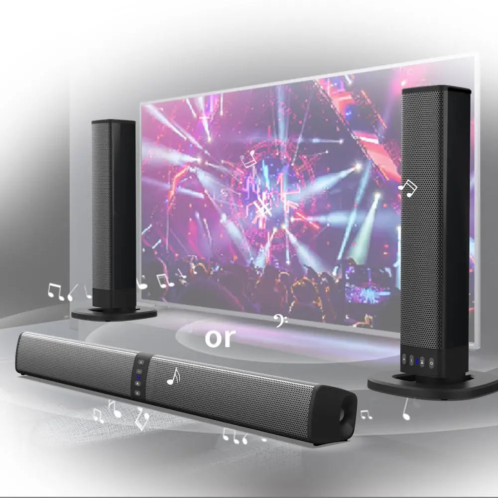 20W Powerful Wireless Soundbar Bluetooth Speaker with 3D Music Home Theater System  Aux 3.5mm RCA TF Card Support for TV PC BS36