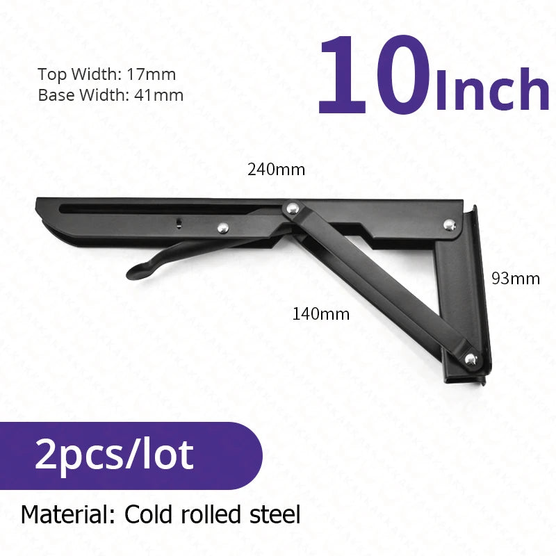 KAK 2pcs Équerre Pliable Robuste en Acier Inoxydable Support Mural Économiseur d'Espace pour Table de Travail, Camping-car, Voiture