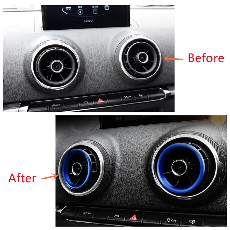 Car Air Center Console Outlet Trim Inner Ring Cover Styling For Audi A3 8V S3 2014-2019 Q2 2017 2018 2019 Interior Accessories