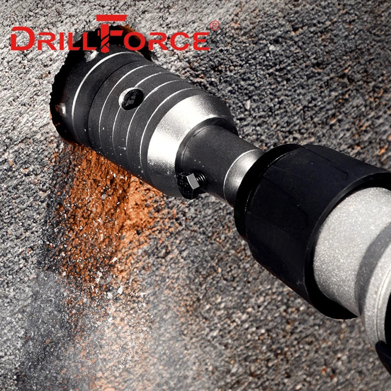 Drillforce 30-160mm Concrete Hole Saw Electric Hollow Core Cement Stone Wall Air Conditioner Masonry SDS Plus Max Hex Drill Bit