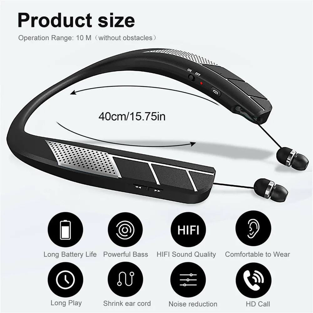 LZ-6 LZ-5 Bluetooth 5.0 Neckband Headset Wireless Earphone Speaker Headphone Waterproof Sport Headset With Mic Noise Cancelling