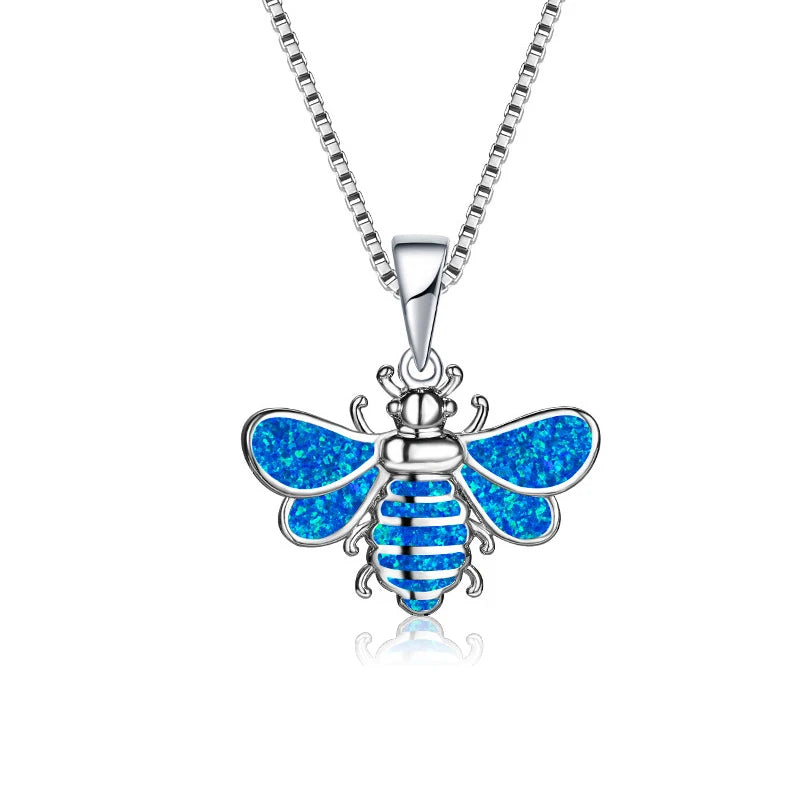 Bohemia Cute Frog Pendant Necklace For Women Inlay Blue Imitation Opal Necklace Wedding Party Jewelry Christmas Gifts for Her