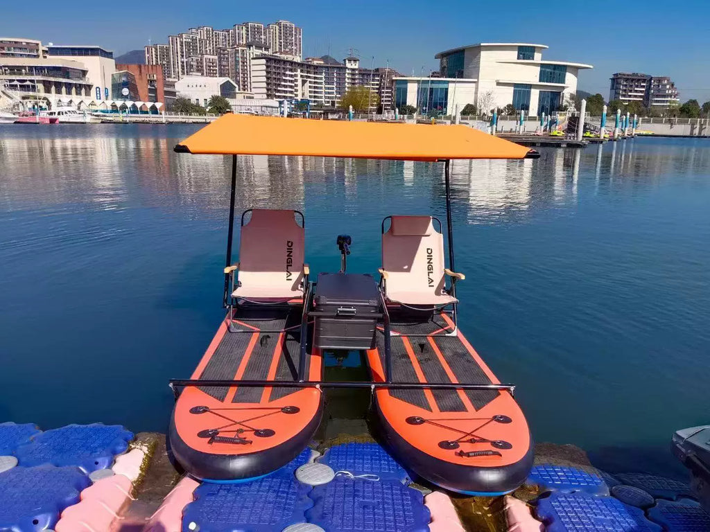 Catamaran Paddleboard Electric Powered Inflatable Double SUP Kayak Leisure Fishing Pontoon Portable Inflatable Water Bikes