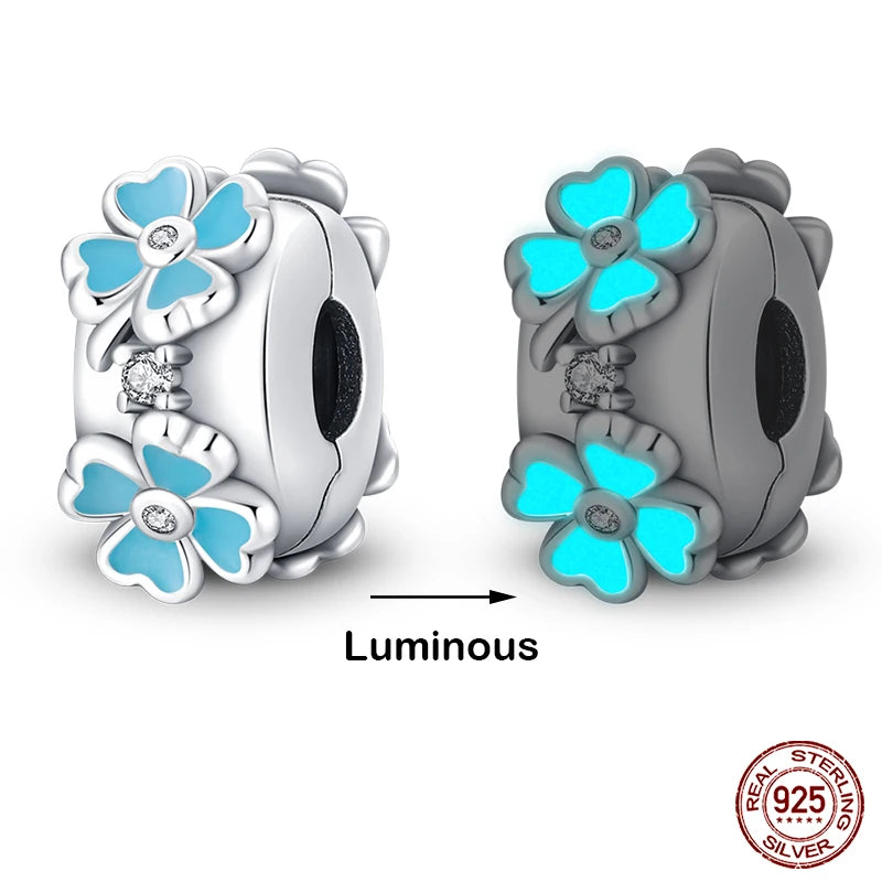 Hot Sale 925 Silver Glow in the dark Firefly Honeybee Star Charms Beads Fit Qikaola 925 Original Bracelets Fine DIY Jewelry Gift