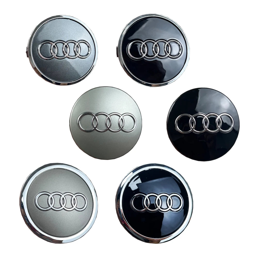 4pcs For Audi A3 A4 A5 A6 A7 A8 S4 S6 A1 A2 Q5 Suitable 60mm 61mm 68mm 69mm Automotive Wheel Hub Center Cover Replacement Badge