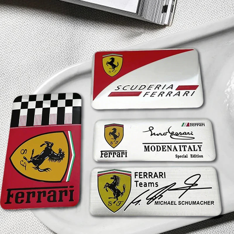 3D Aluminum Car Badge Stickers Body Trunk Window Decoration Decals For Ferrari F1 F8 F80 SF90 Stradale SF90Spider 296 GTB GTS