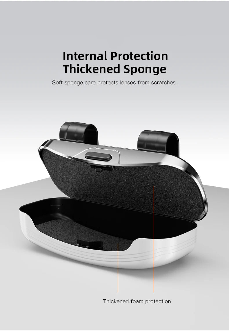 Car Visor Glasses Box Auto Sunglasses Storage Case For Hyundai I10 Venue Veloster Tucson Kona Elantra IX20 Genesis Azera Solaris