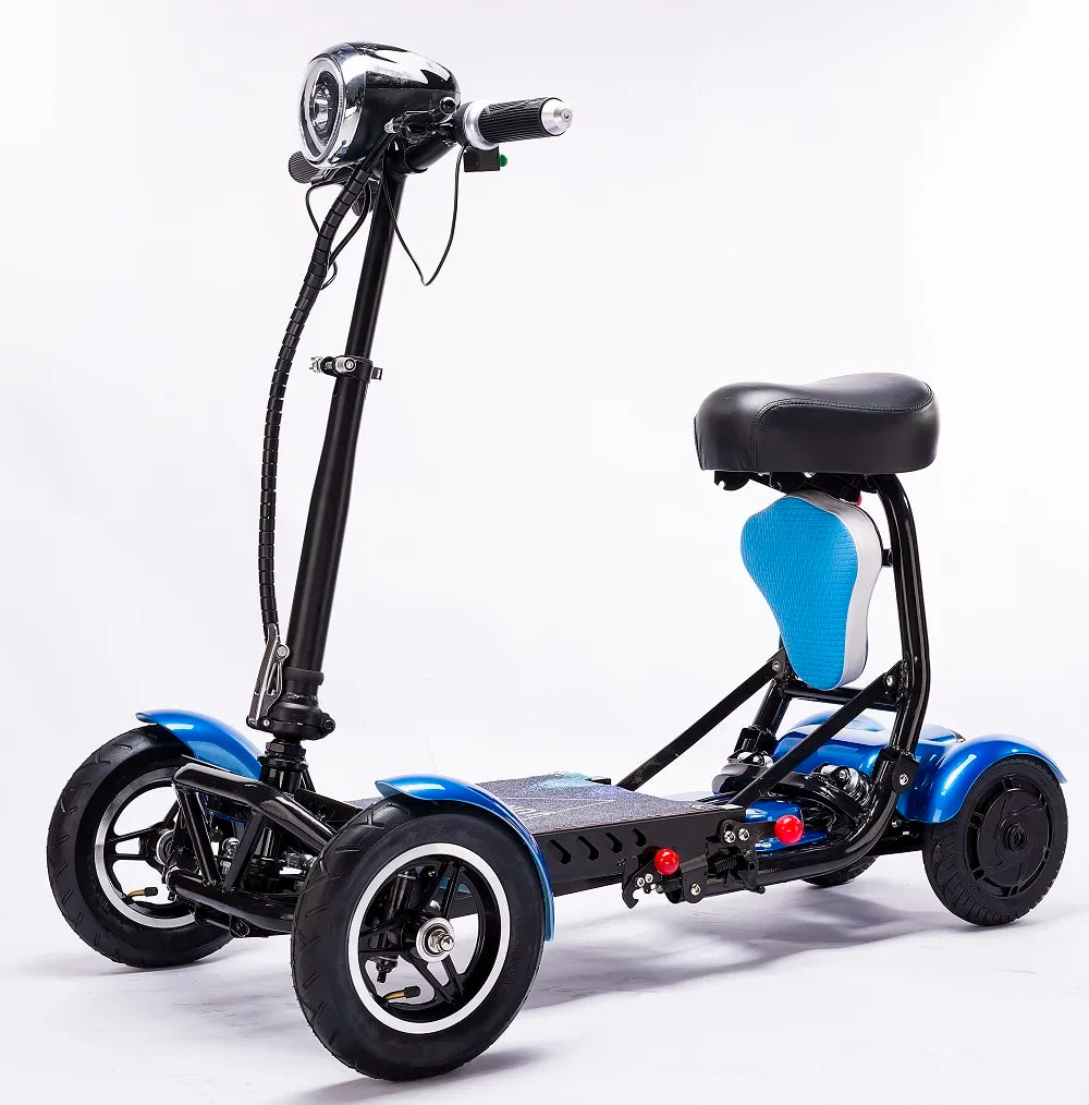 Foldable Four Wheel Electric Scooter for Old People Seniors Travel Folding Mobility Scooter 4 Wheels 250W Protable