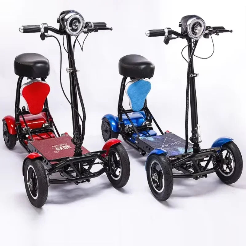 Foldable Four Wheel Electric Scooter for Old People Seniors Travel Folding Mobility Scooter 4 Wheels 250W Protable