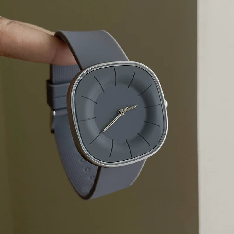 Luxury-inspired Dopamine Square-Face Watches for Women Silicone Strap, Waterproof Quartz Movement Women's Watch Student Gift