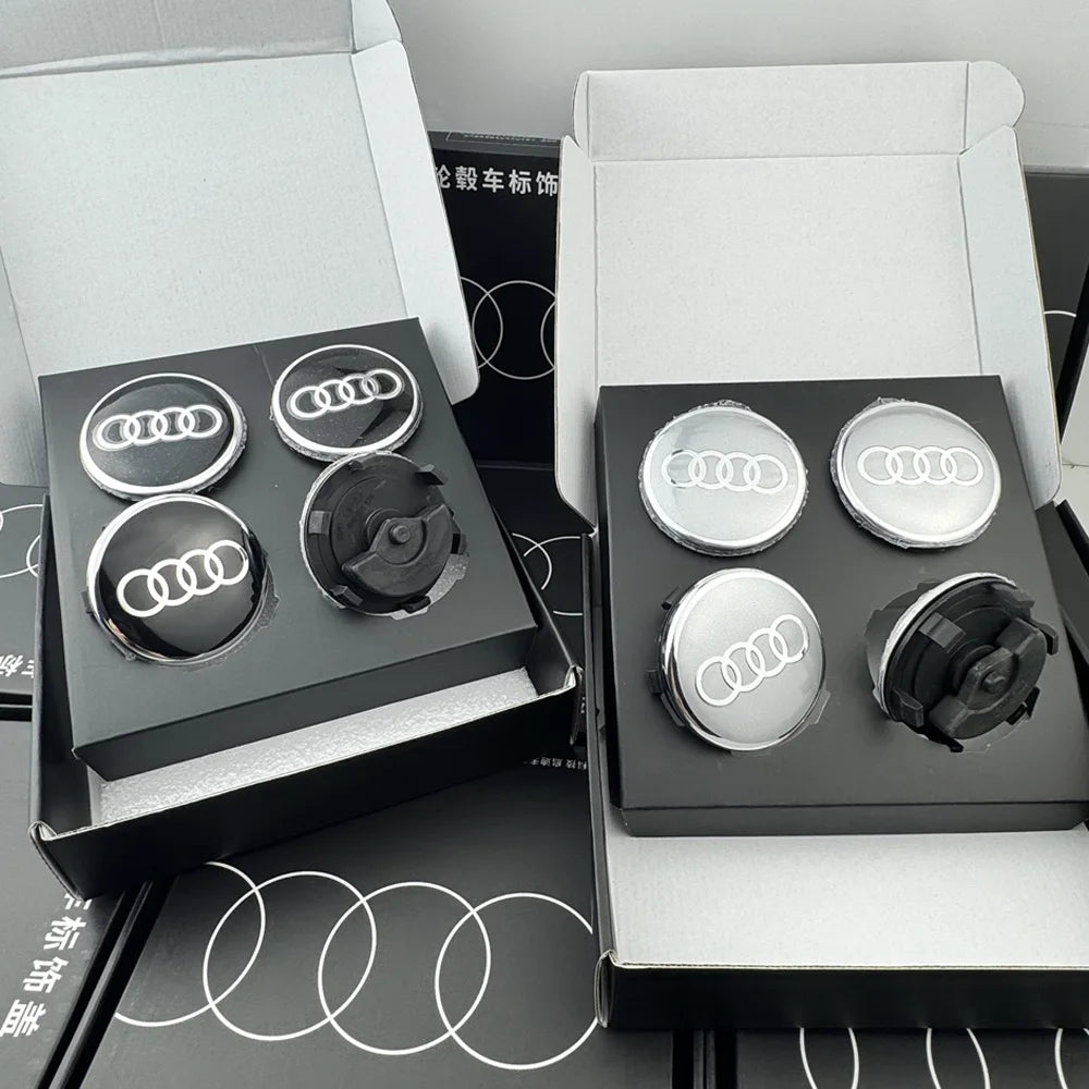 4pcs 60mm 61mm 68mm 69mm Car Floating Styling Wheel Center Cap Hub Covers Badge For Audi A3 A4 A5 A6 A7 A8 S4 Auto Accessories