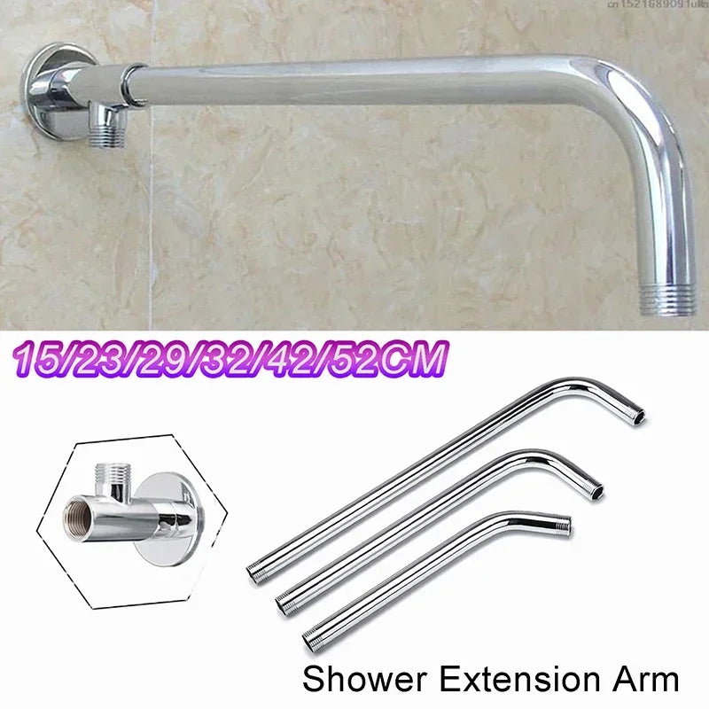 Stainless Steel Shower Head Extension Arm Wall-mounted Rain Extension Tube Shower Seat Basic Bathroom Accessories