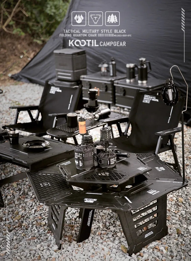Foldable Detachable Hexagonal Tables Lightweight Convenient Barbecue Picnic Tables Multifunctional Outdoor Camping Furnishings