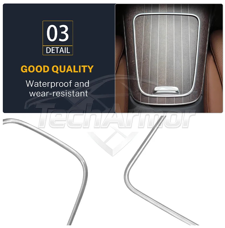 Car Center Console Control Panel Frame Decoration Edge Trim For Mercedes-Benz W214 2024-2025 Auto Interior Protector Accessories