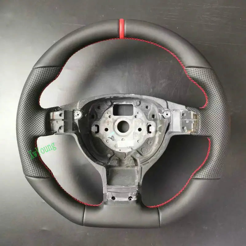 100% Real Carbon Fiber Steering Wheel With Leather For VW Volkswagen Golf 5 Mk5 GTI TSI Passat Maiteng Touran(No Paddles)