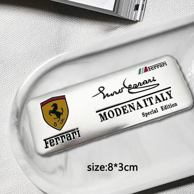 3D Aluminum Car Badge Stickers Body Trunk Window Decoration Decals For Ferrari F1 F8 F80 SF90 Stradale SF90Spider 296 GTB GTS