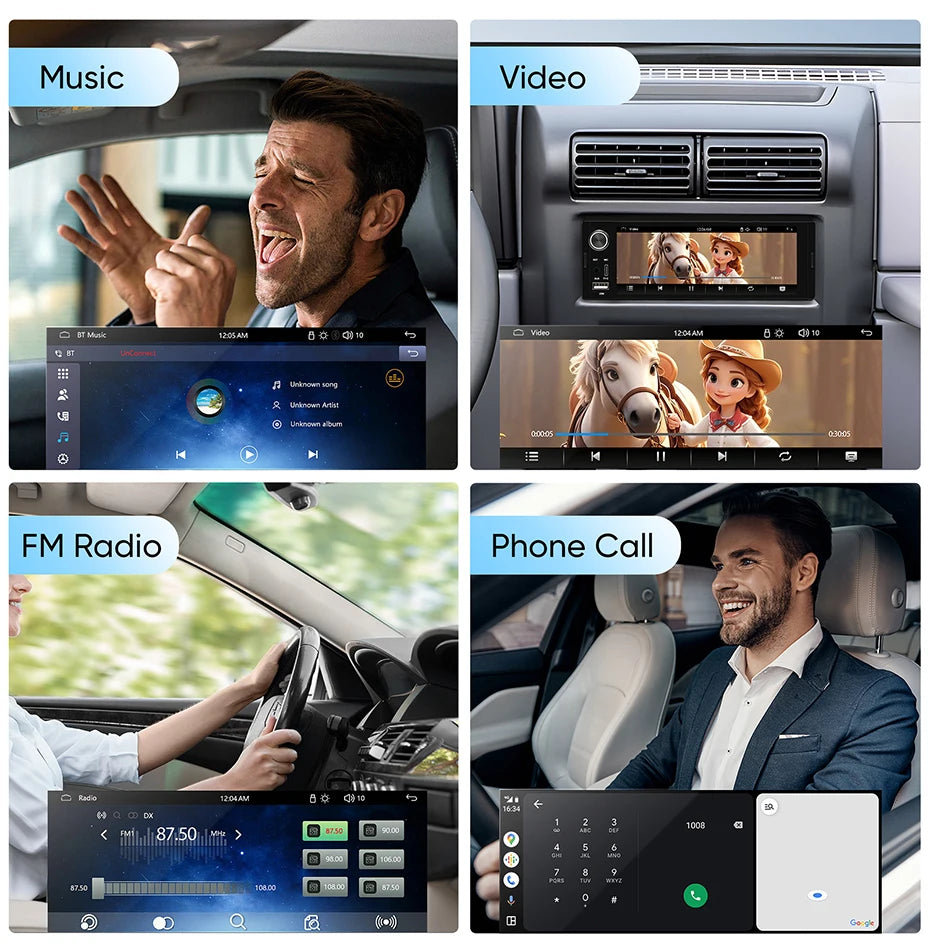 AINAVI Wireless Carplay Android Auto Universal Car Radio 1 Din HD IPS Touch Screen Car Multimedia Rear Camera MIC USB Type C 1280*720 Full In-Cell 1DIN Car Stereo BT 5.0