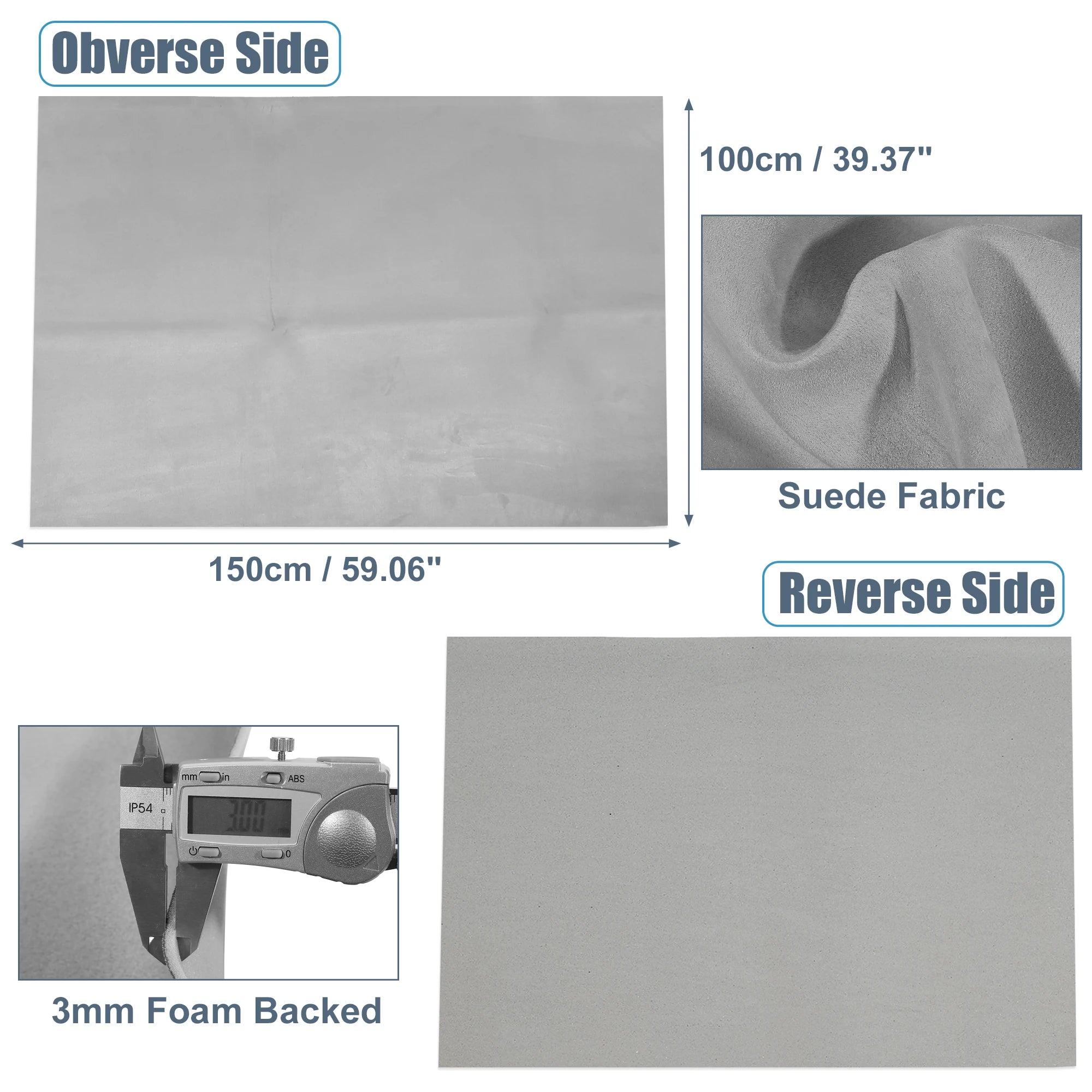 UXCELL Suede Headliner Fabric Foam Backed for Car Truck Interior Trim Protect Aging Broken Faded DIY Replacement 200x152cm