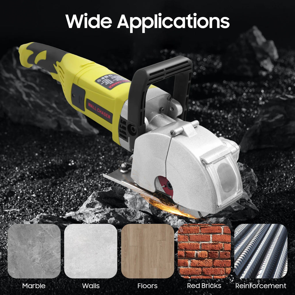 4000W Electric Wall Slotting Machine Circular Saw Concrete Cutter Brick Slot Cutter Groove Cutting Wall Chaser 4.76 IN 220V